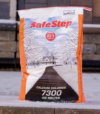 Bag of calcium chloride ice melt